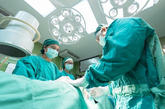 surgeon in hospital operating theatre