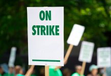 worker on strike