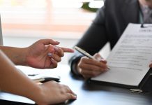 employee being shown employment contract
