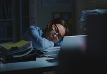 lady asleep at desk