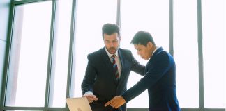 work colleagues in negotiation